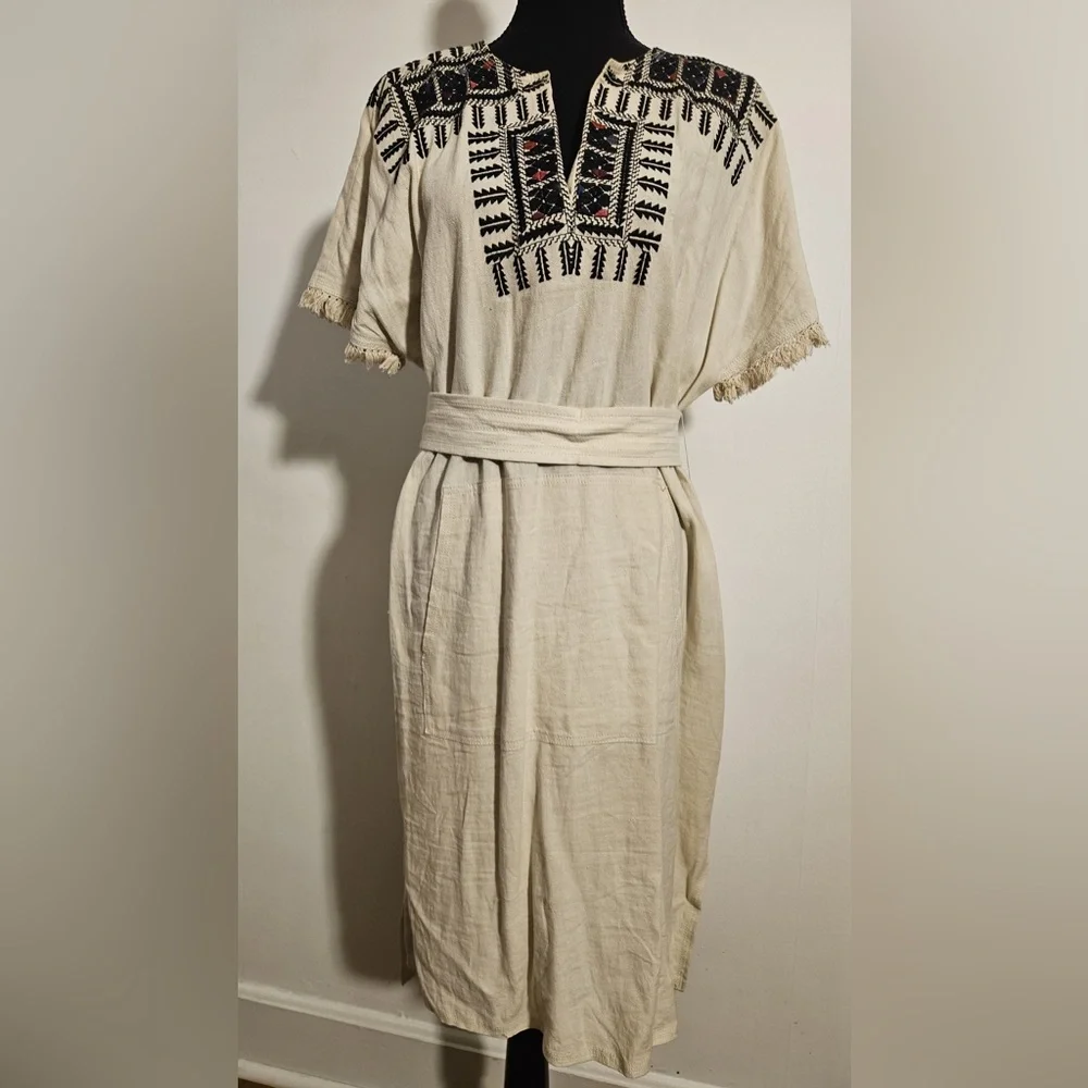 99. Madewell Embroidered Paradise Dress Linen NWT - Picture 3 of 5